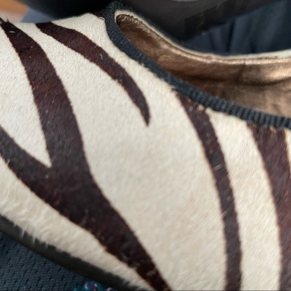 Joseph Mayo Boho Zebra Print Open Toe 3” Heels Wo… - image 7